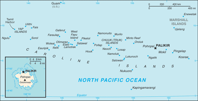 Micronesia, Federated States of - . Map.