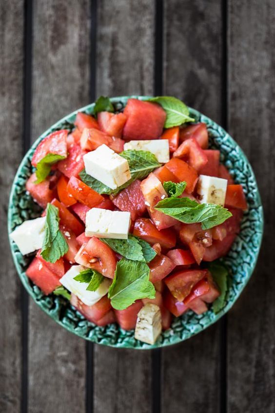 Watermelon Tomato Feta Salad